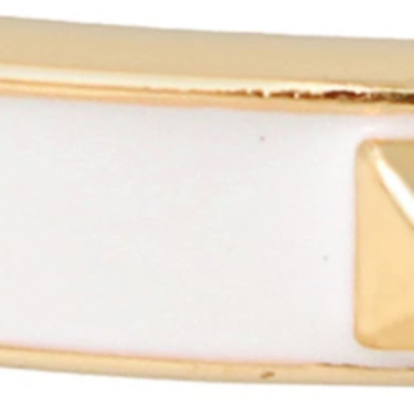 ALLSAINTS Enamel Studded Cuff Bracelet In White + Gold One Size Brand New NWT - Picture 10 of 12